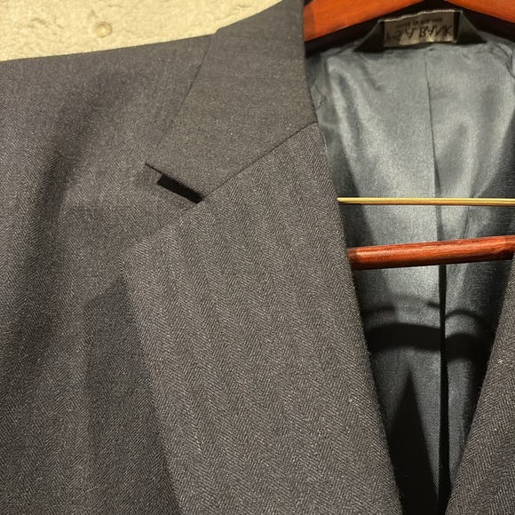 Men’s Vintage JoS A BANK, Sport Coat, Navy Striped, Size 46 Reg - Picture 2 of 11